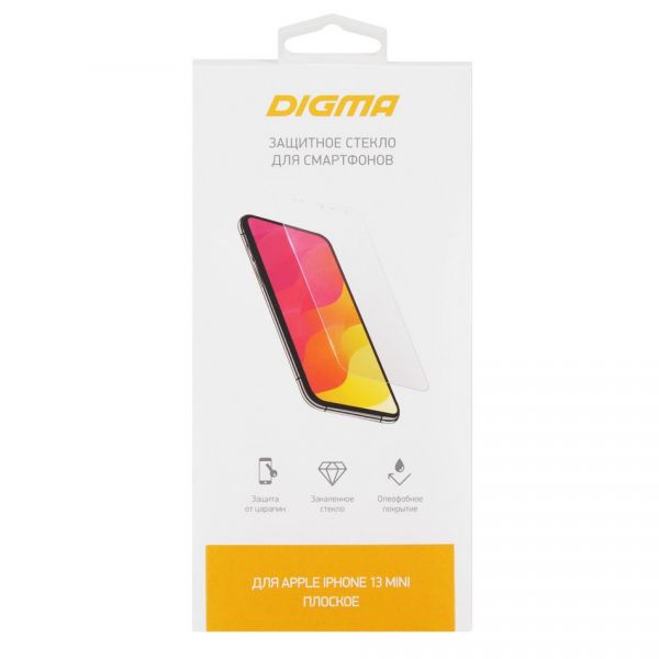 Защитное стекло для сотового телефона Digma DGG1AP13MA для Apple iPhone 13 mini для Apple iPhone 13 mini
